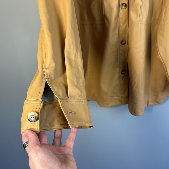 Anthropologie Maeve Vegan Leather Oversized Shirt Jacket Size 2X - Picture 7 of 16